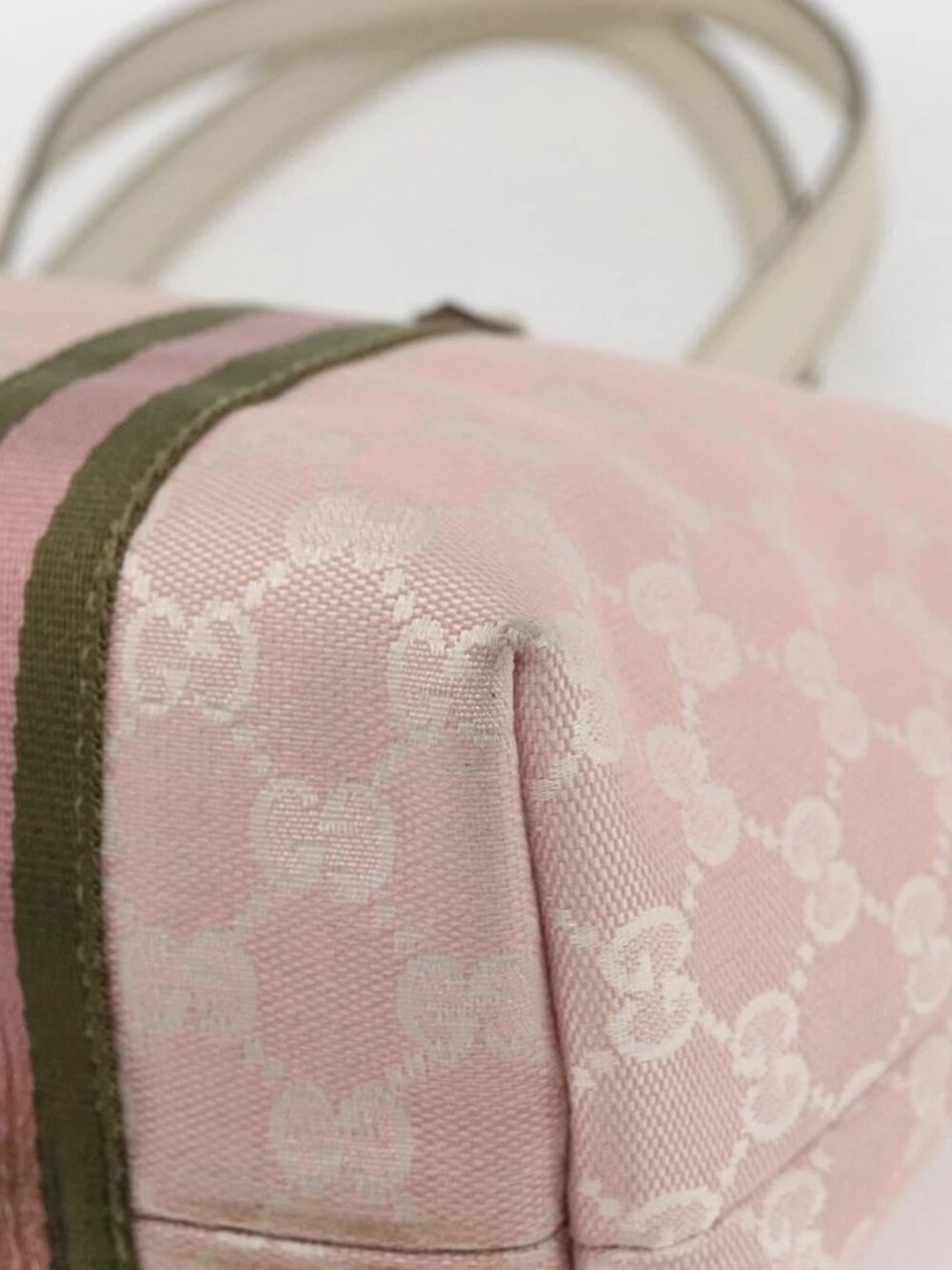 GUCCI GG Canvas Sherry Line Tote Bag Pink Gold - Picture 5 of 16